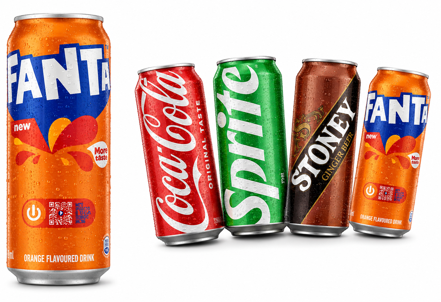 COCA-COLA STONEY FANTA SPRITE Soft Drink Cans