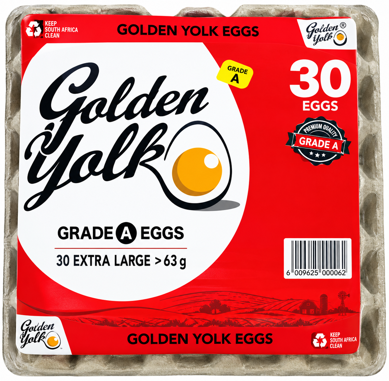 Golden Yolk Eggs Tray X-Large 30's